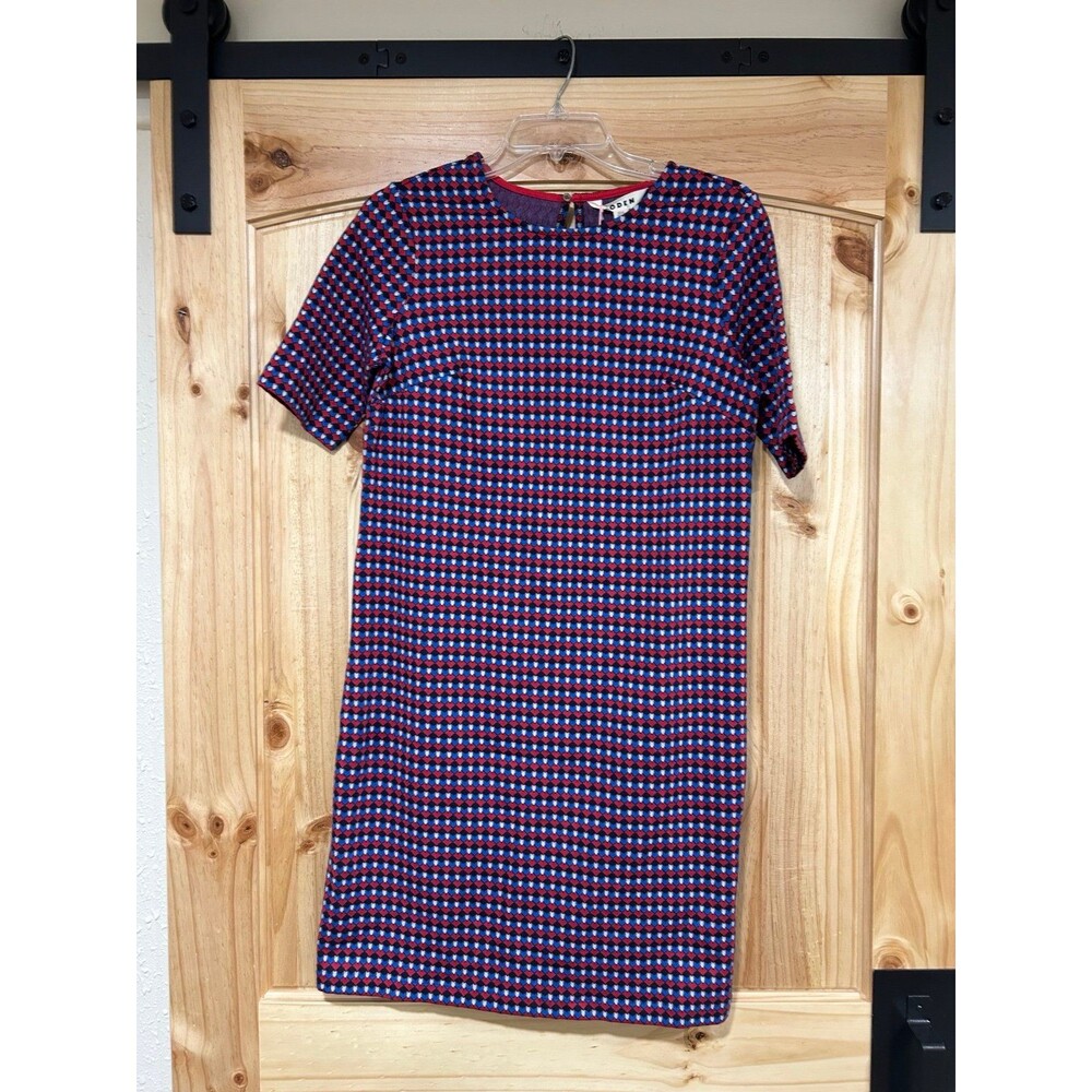 Boden Ivy Jacquard Jersey Dress NWT Size 4R Red Blue White Black